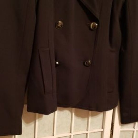 CACHE DOUBLE BREASTED RAYON/NYLON PEACOAT SZ 4 - Picture 7 of 8